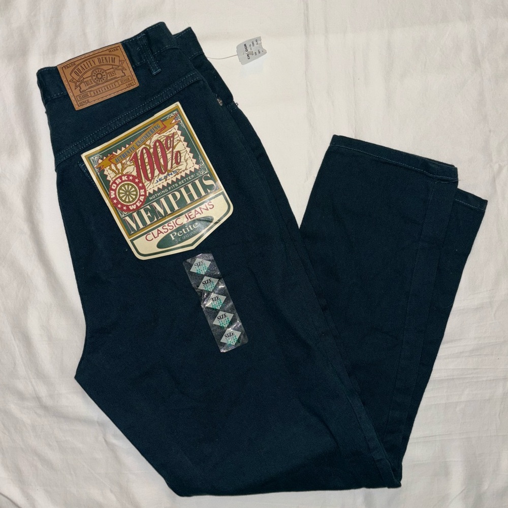 ✨NWT Memphis High Waisted Straight Leg Dark Green/Blue Jeans